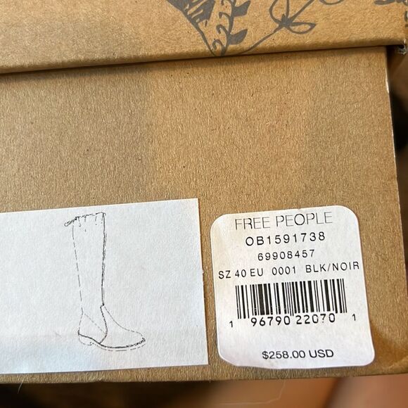 Free People Go Go Gloss Over-the-Knee Boots – Black Patent – Size 10 – NWB - Picture 7 of 7